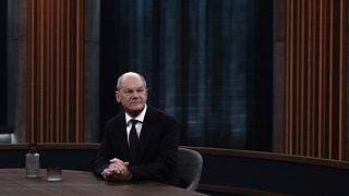 Olaf Scholz német kancellár az ARD stúdiójában