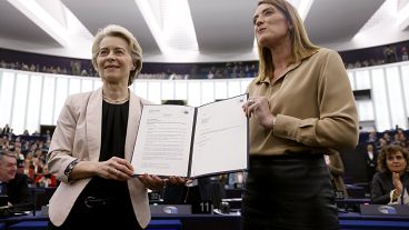 EP's president Roberta Metsola with EC's president Ursula von der Leyen