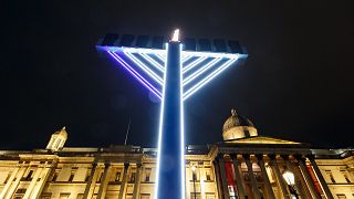 Menorah in London's Trafalgar Square in 2020