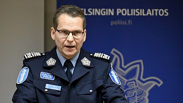 Finnish National Police Comissioner Ilkka Koskim'ki attends a press conference in Helsinki, 26 December 2024