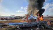 Passenger plane is in flames at the Muan International Airport in Muan, South Korea, Sunday, Dec. 29, 2024