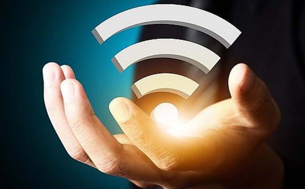 wi-fi logo on a hand