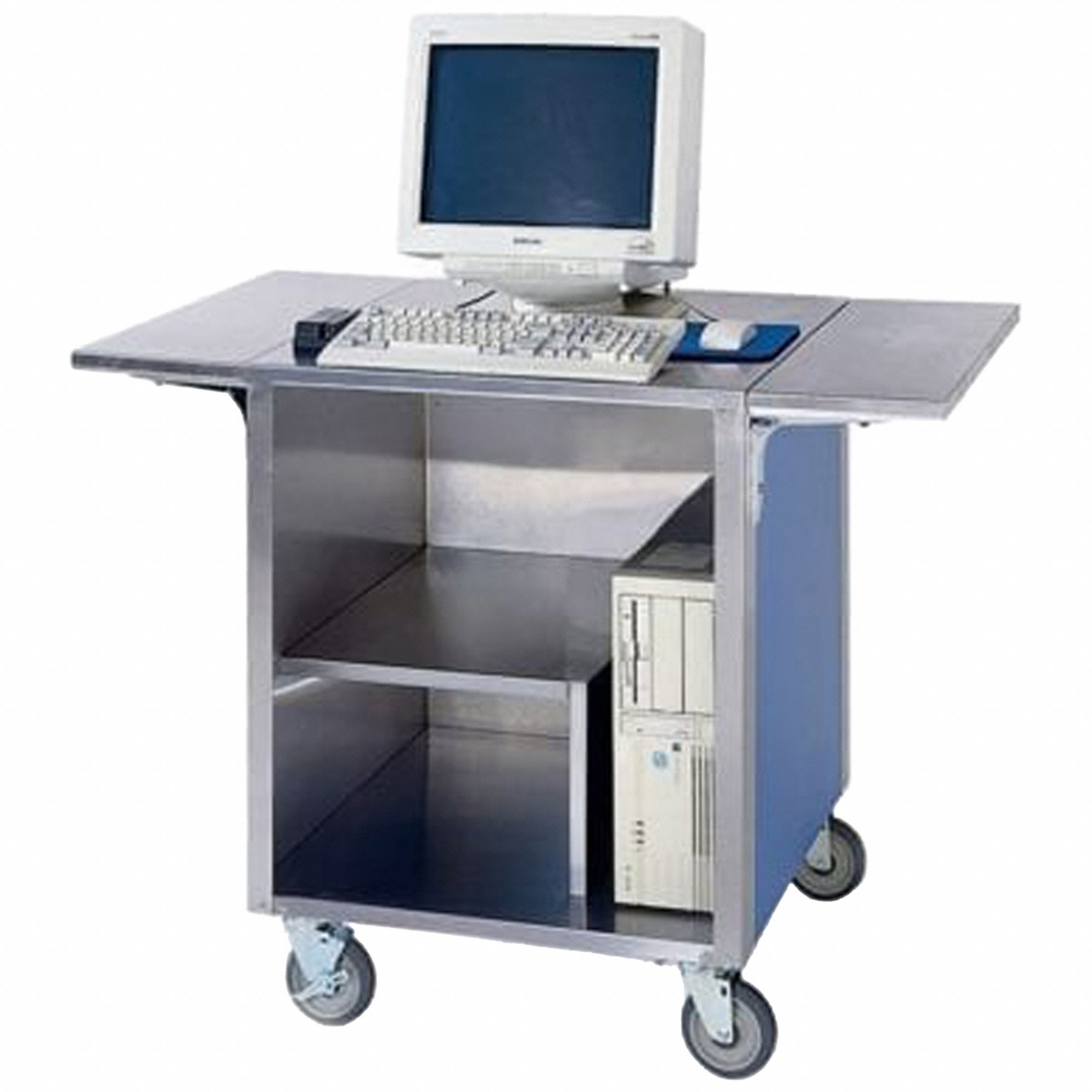 Blue, Includes Drawer, Cashier Stand with Drawer - 2XJN3|641BL - Grainger