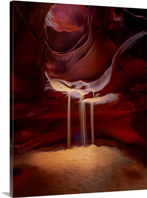 Sandfall In Antelope Canyon