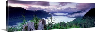 Canada, British Columbia, Vancouver Island, Nitinat Lake, Dusk