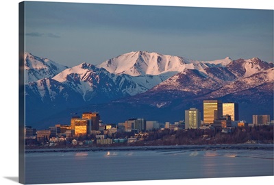 Downtown Anchorage Skyline, Spring, Southcentral Alaska