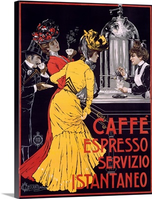 Caffe Espresso, Servizio, Instantaneo, Vintage Poster