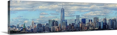 Lower Manhattan Panaromic View With Empire State Building