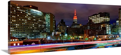 Manhattan Panoramic View At Night