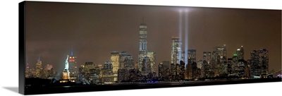 Tribute In Light Panoramic View With Lower Manhattan From New Jersey