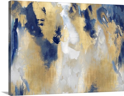 Abstract Gold Stains Indigo