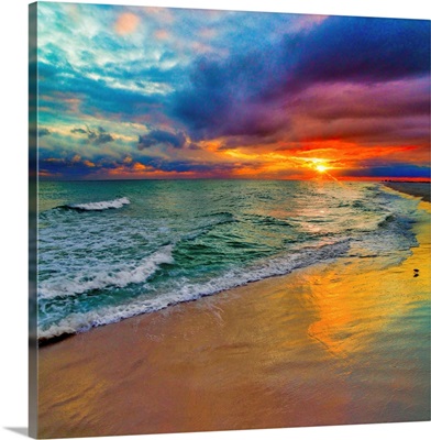 Colorful Seascape-Swirling Multi Color Sunset