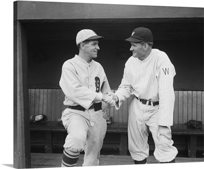 Former teammates Walter Johnson and Bucky Harris