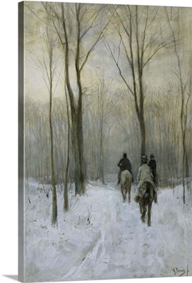 Riders in the Snow in the Haagse Bos, by Anton Mauve, 1880