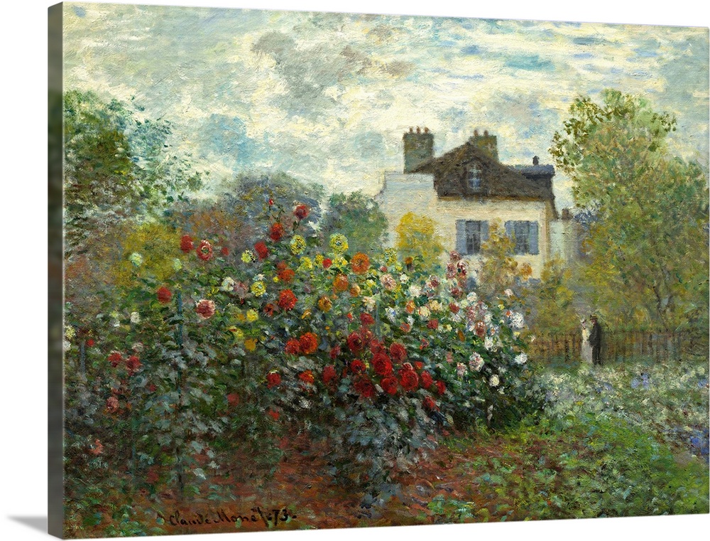 The Artist's Garden in Argenteuil, by Claude Monet, 1873, French impressionist painting, oil on canvas. This painting's al...