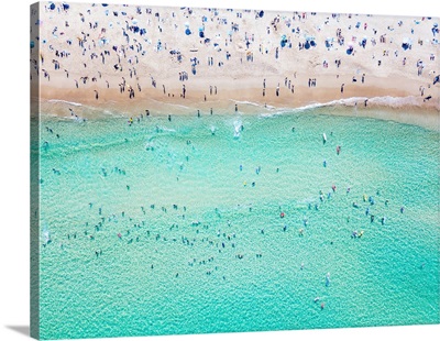 An Aerial View Of People At The Beach