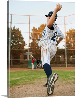 Boy playing baseball