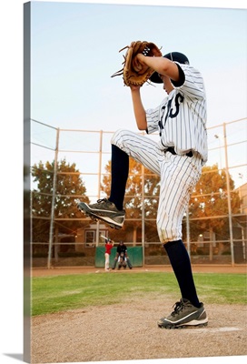 Boy playing baseball