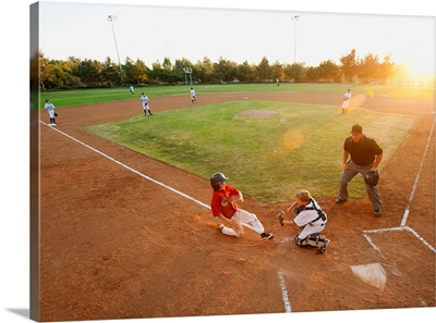 Boys playing baseball