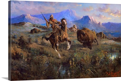 Buffalo Hunt By Edgar Samuel Paxson