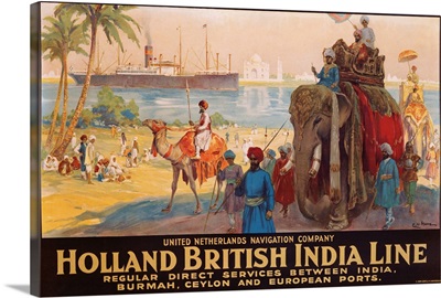 Holland British India Line Poster by E.V. Hove