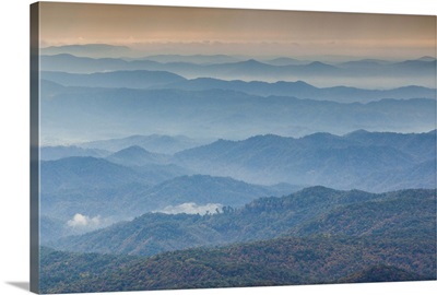 North Carolina, Grandfather Mountain State Park, view of the Blue Ridge Mountains