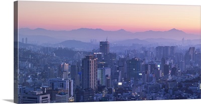 View Of Seoul At Dawn, South Korea