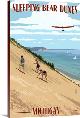 Michigan - Sleeping Bear Dunes: Retro Travel Poster