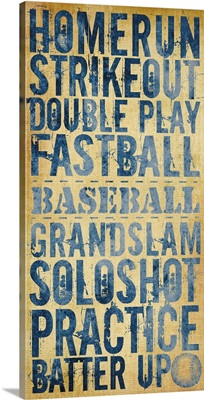 Home Run typography art - dark blue