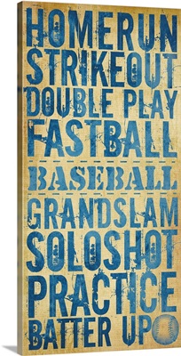 Home Run typography art - light blue