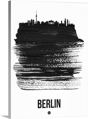 Berlin Skyline Brush Stroke Black