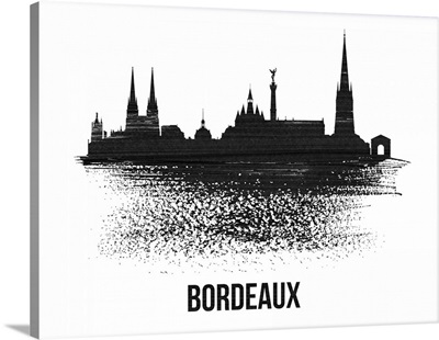 Bordeaux Skyline Brush Stroke Black II