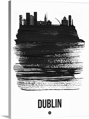 Dublin Skyline Brush Stroke Black