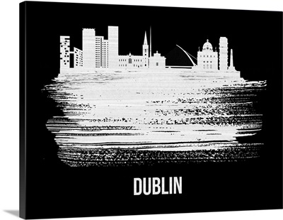 Dublin Skyline Brush Stroke White