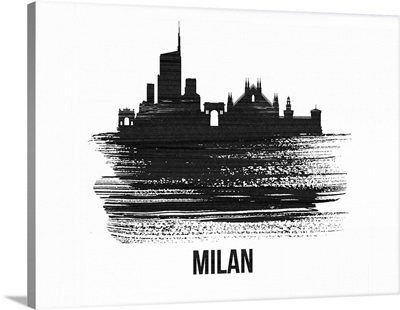 Milan Skyline Brush Stroke Black II