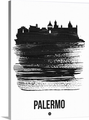 Palermo Skyline Brush Stroke Black