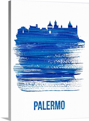 Palermo Skyline Brush Stroke Blue