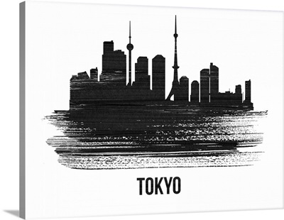 Tokyo Skyline Brush Stroke Black II