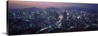 Aerial view of a city, Seoul, South Korea