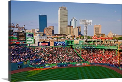 Boston Skyline with view of Historic Fenway Park, Boston Red Sox, Boston, MA