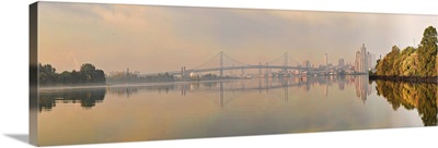 Bridge across a river, Benjamin Franklin Bridge, Delaware River, Philadelphia, PA