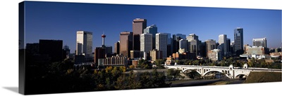 Buildings in a city, Centre Street Bridge, Calgary, Alberta, Canada