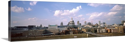 Buildings on the waterfront, St. Paul's Cathedral, London, England