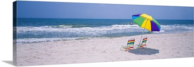 Chairs on the beach, Gulf of Mexico, Alabama