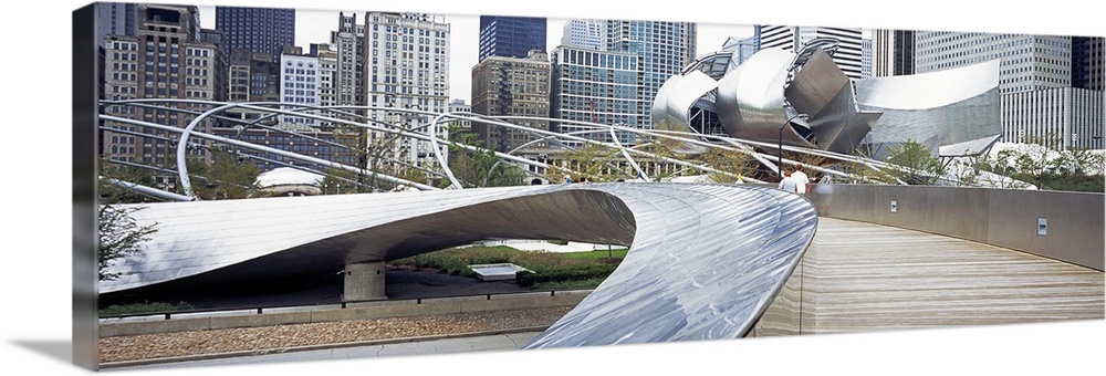 Footbridge in a park, Millennium Park, Chicago, Illinois