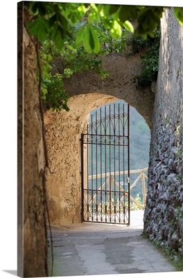 Gate of a villa, Ravello, Salerno, Campania, Italy