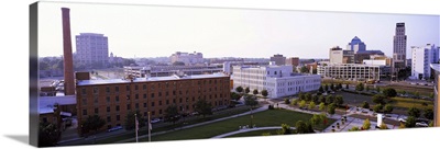 High angle view of buildings in a city, Durham, Durham County, North Carolina