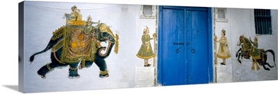 Mural on a wall, Rajasthan, India