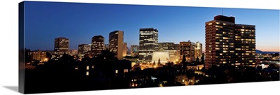 Skyline at dusk, Oakland, California, USA