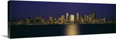 Skyscrapers at the waterfront, Elliott Bay, Seattle, King County, Washington State